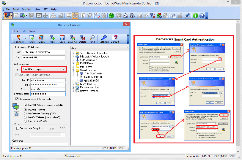 solarwinds dameware mini remote control login