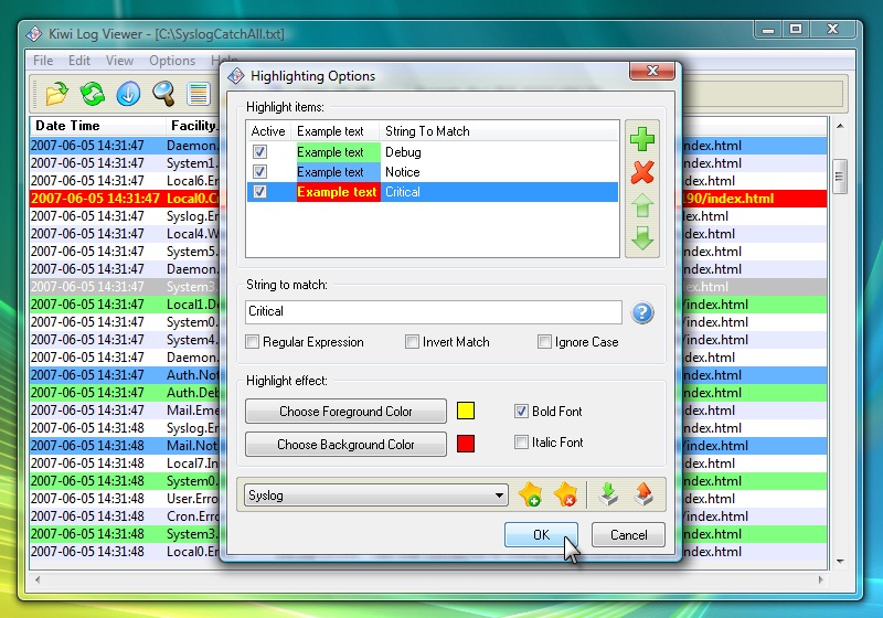 Syslogサーバをwindowsosで構築する Kiwi Syslog Daemon